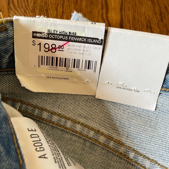 NWT Agolde Riley High Rise Straight Crop - Picture 6 of 8